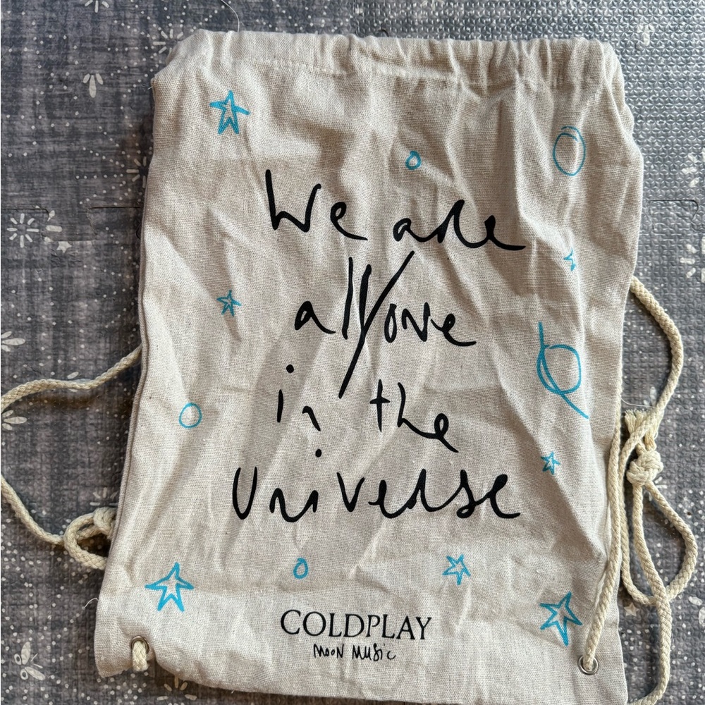 Coldplay Drawstring Bag - official tour merchandise